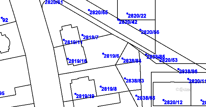 Parcela st. 2819/6 v KÚ Strašnice, Katastrální mapa