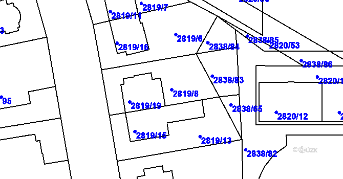Parcela st. 2819/8 v KÚ Strašnice, Katastrální mapa