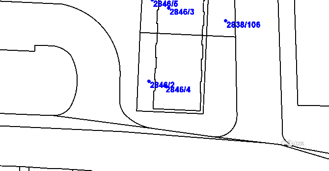 Parcela st. 2846/4 v KÚ Strašnice, Katastrální mapa