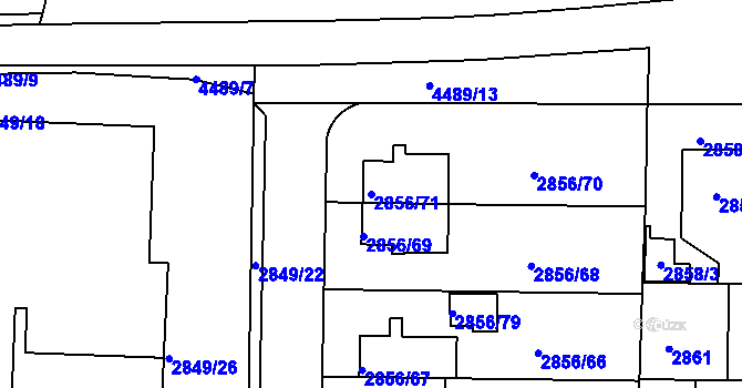 Parcela st. 2856/71 v KÚ Strašnice, Katastrální mapa