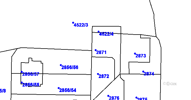 Parcela st. 2871 v KÚ Strašnice, Katastrální mapa