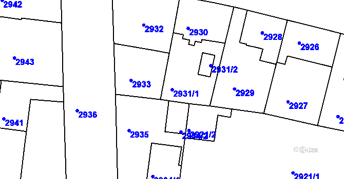 Parcela st. 2931/1 v KÚ Strašnice, Katastrální mapa