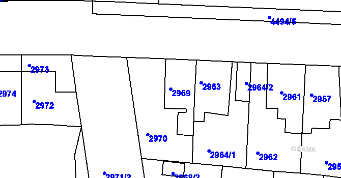 Parcela st. 2969 v KÚ Strašnice, Katastrální mapa