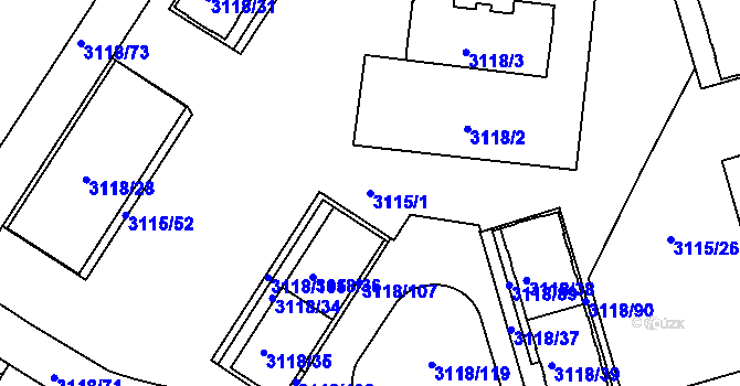 Parcela st. 3115/1 v KÚ Strašnice, Katastrální mapa