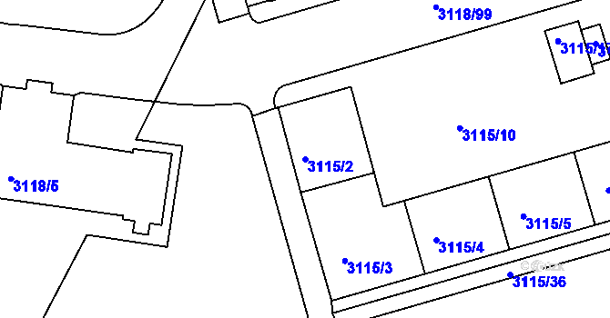 Parcela st. 3115/2 v KÚ Strašnice, Katastrální mapa