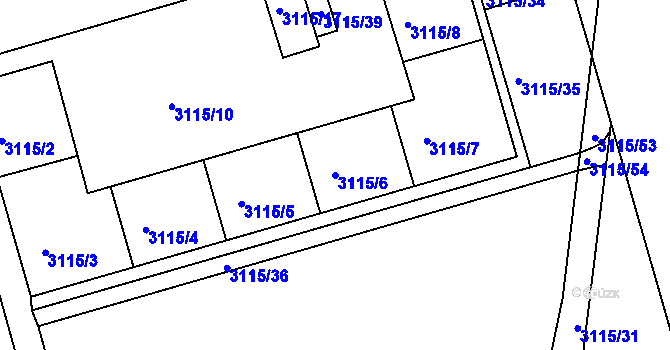 Parcela st. 3115/6 v KÚ Strašnice, Katastrální mapa