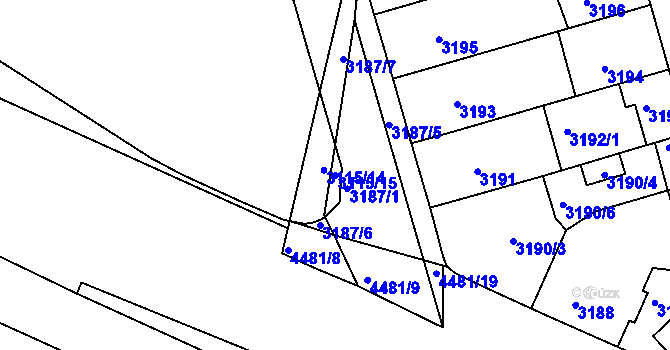 Parcela st. 3115/15 v KÚ Strašnice, Katastrální mapa