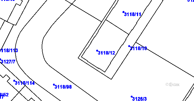 Parcela st. 3118/12 v KÚ Strašnice, Katastrální mapa