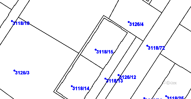 Parcela st. 3118/15 v KÚ Strašnice, Katastrální mapa