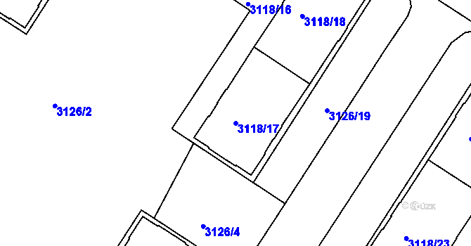 Parcela st. 3118/17 v KÚ Strašnice, Katastrální mapa