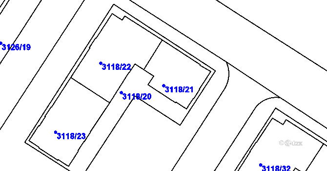 Parcela st. 3118/21 v KÚ Strašnice, Katastrální mapa