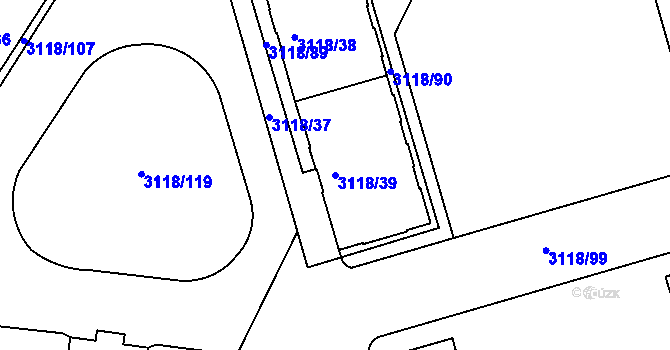 Parcela st. 3118/39 v KÚ Strašnice, Katastrální mapa