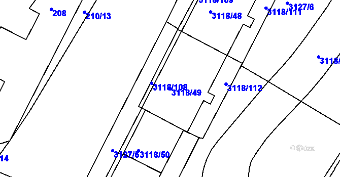 Parcela st. 3118/49 v KÚ Strašnice, Katastrální mapa