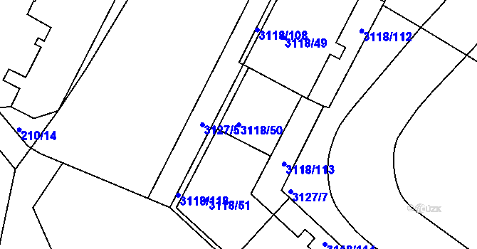 Parcela st. 3118/50 v KÚ Strašnice, Katastrální mapa