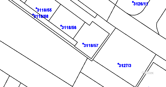 Parcela st. 3118/57 v KÚ Strašnice, Katastrální mapa