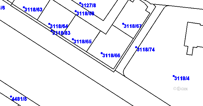 Parcela st. 3118/66 v KÚ Strašnice, Katastrální mapa