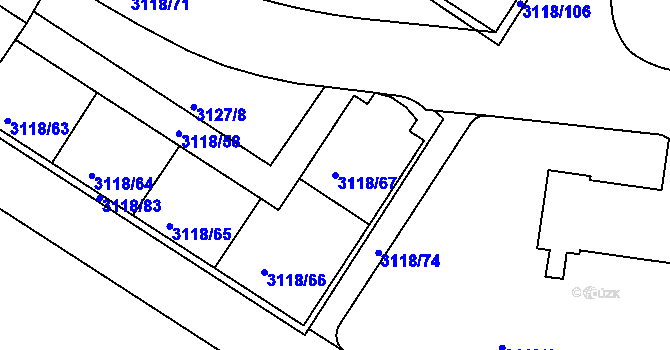 Parcela st. 3118/67 v KÚ Strašnice, Katastrální mapa