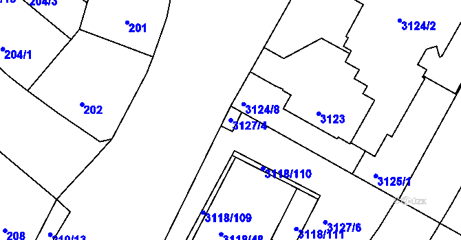 Parcela st. 3127/4 v KÚ Strašnice, Katastrální mapa