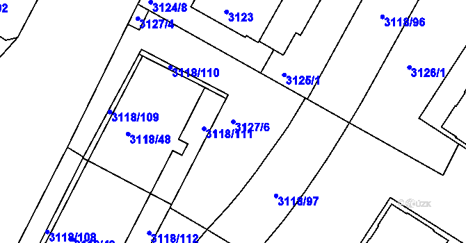 Parcela st. 3127/6 v KÚ Strašnice, Katastrální mapa