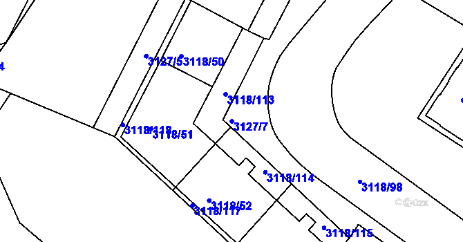 Parcela st. 3127/7 v KÚ Strašnice, Katastrální mapa