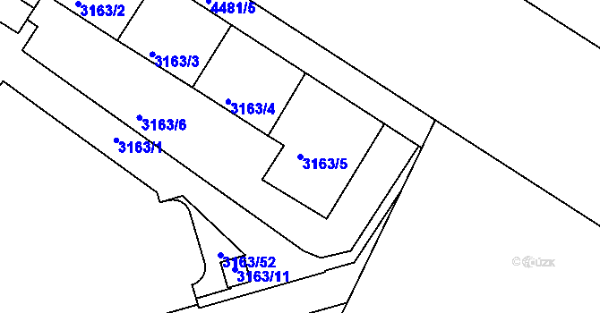 Parcela st. 3163/5 v KÚ Strašnice, Katastrální mapa