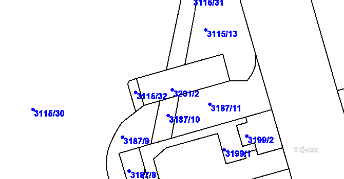 Parcela st. 3201/2 v KÚ Strašnice, Katastrální mapa