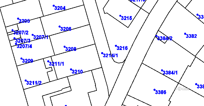 Parcela st. 3214/1 v KÚ Strašnice, Katastrální mapa