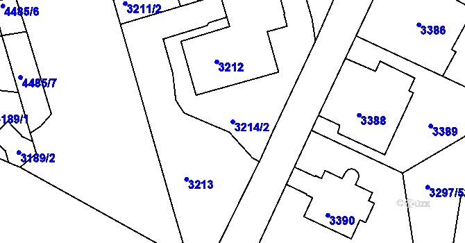 Parcela st. 3214/2 v KÚ Strašnice, Katastrální mapa