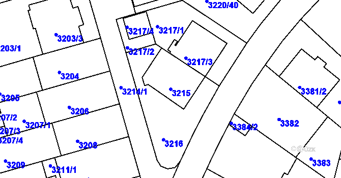 Parcela st. 3215 v KÚ Strašnice, Katastrální mapa