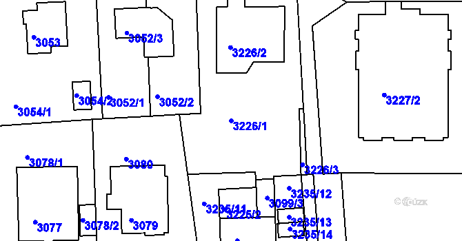Parcela st. 3226/1 v KÚ Strašnice, Katastrální mapa