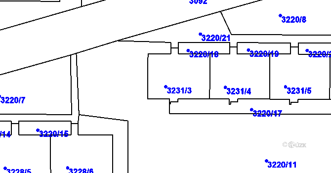 Parcela st. 3231/3 v KÚ Strašnice, Katastrální mapa