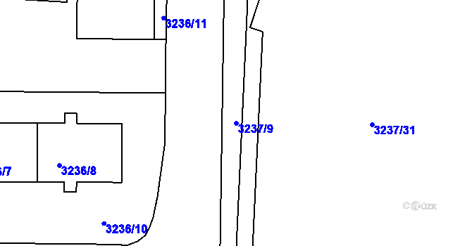 Parcela st. 3237/9 v KÚ Strašnice, Katastrální mapa