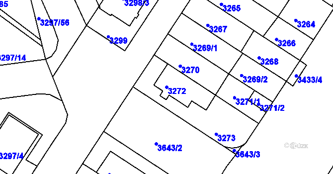 Parcela st. 3272 v KÚ Strašnice, Katastrální mapa