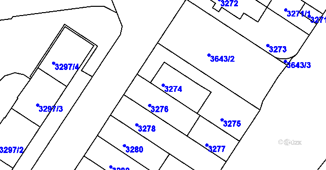 Parcela st. 3274 v KÚ Strašnice, Katastrální mapa