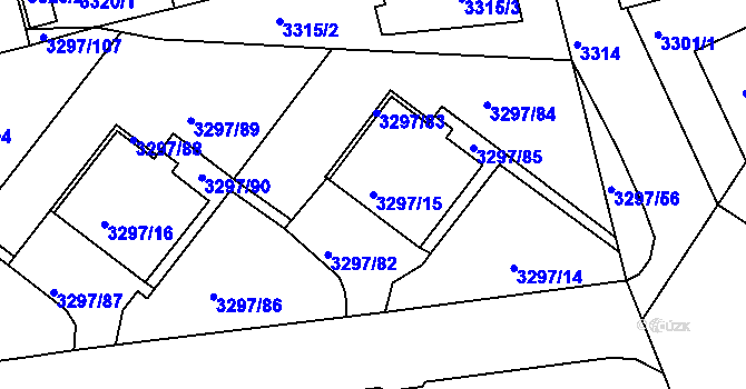 Parcela st. 3297/15 v KÚ Strašnice, Katastrální mapa