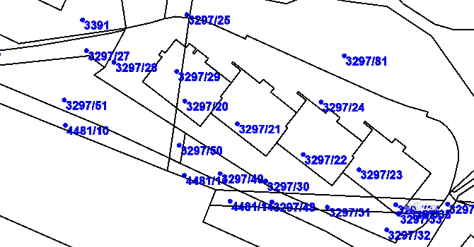 Parcela st. 3297/21 v KÚ Strašnice, Katastrální mapa