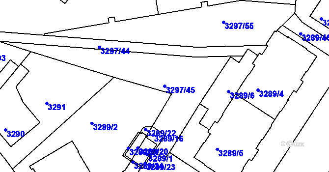 Parcela st. 3297/45 v KÚ Strašnice, Katastrální mapa