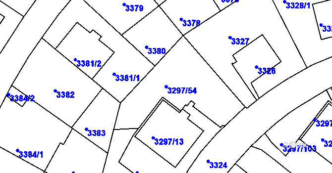 Parcela st. 3297/54 v KÚ Strašnice, Katastrální mapa