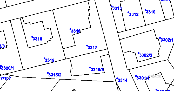 Parcela st. 3317 v KÚ Strašnice, Katastrální mapa