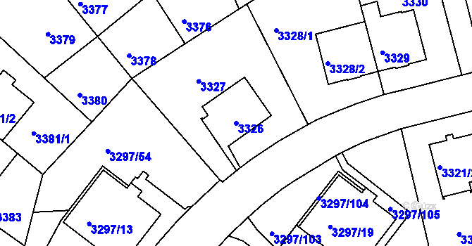 Parcela st. 3326 v KÚ Strašnice, Katastrální mapa