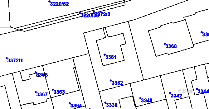 Parcela st. 3361 v KÚ Strašnice, Katastrální mapa