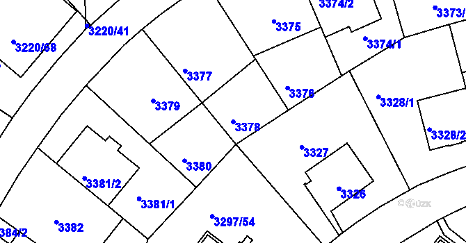 Parcela st. 3378 v KÚ Strašnice, Katastrální mapa