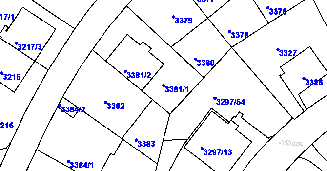 Parcela st. 3381/1 v KÚ Strašnice, Katastrální mapa