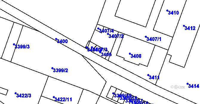 Parcela st. 3406 v KÚ Strašnice, Katastrální mapa