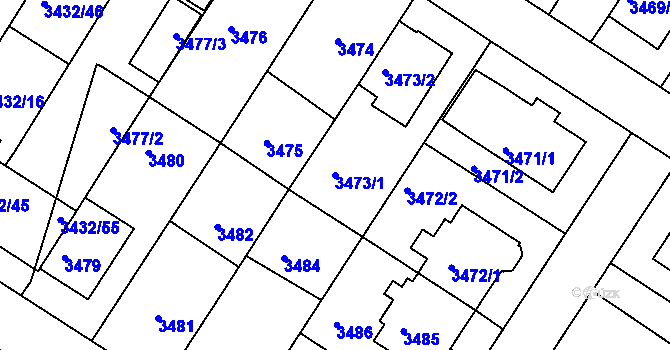 Parcela st. 3473/1 v KÚ Strašnice, Katastrální mapa