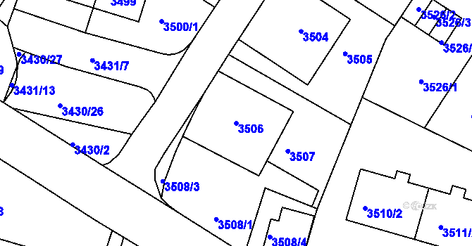 Parcela st. 3506 v KÚ Strašnice, Katastrální mapa