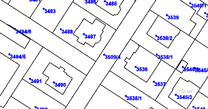 Parcela st. 3509/4 v KÚ Strašnice, Katastrální mapa