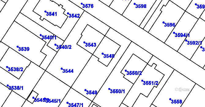 Parcela st. 3548 v KÚ Strašnice, Katastrální mapa