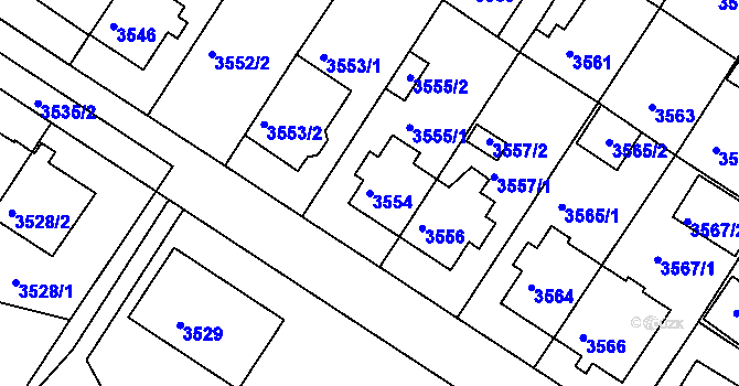 Parcela st. 3554 v KÚ Strašnice, Katastrální mapa