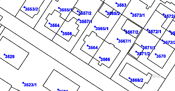 Parcela st. 3564 v KÚ Strašnice, Katastrální mapa
